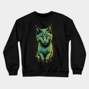 Vintage Cat Zombie Crewneck Sweatshirt